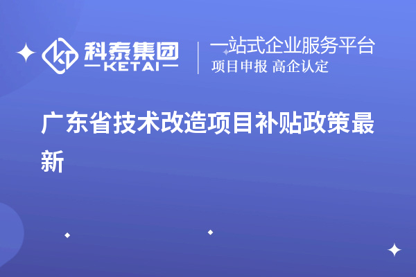 廣東省技術(shù)改造項目補(bǔ)貼政策最新