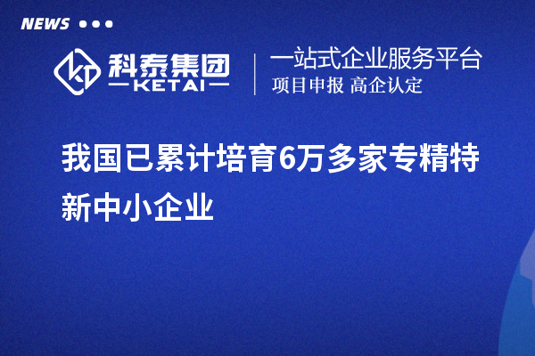 我國(guó)已累計(jì)培育6萬(wàn)多家<a href=http://www.snjxsy.cn/fuwu/zhuanjingtexin.html target=_blank class=infotextkey>專精特新中小企業(yè)</a>