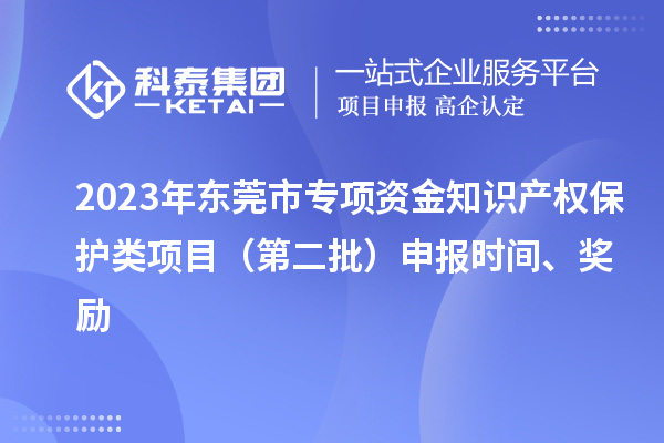 2023年東莞市專項資金知識產(chǎn)權(quán)保護類項目（第二批）申報時間、獎勵