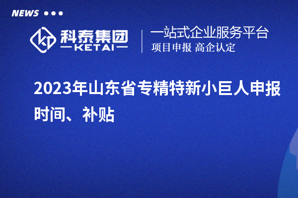 2023年山東省<a href=http://www.snjxsy.cn/fuwu/zhuanjingtexin.html target=_blank class=infotextkey>專精特新小巨人申報</a>時間、補(bǔ)貼