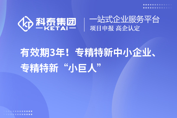 有效期3年！<a href=http://www.snjxsy.cn/fuwu/zhuanjingtexin.html target=_blank class=infotextkey>專精特新中小企業(yè)</a>、專精特新“小巨人”