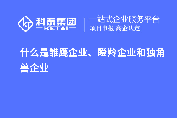 什么是雛鷹企業(yè)、瞪羚企業(yè)和獨(dú)角獸企業(yè)