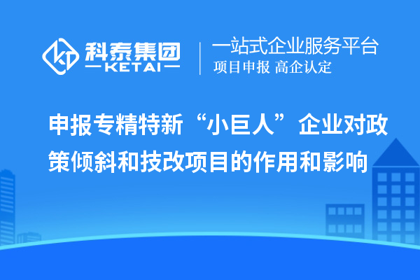 申報(bào)專精特新“小巨人”企業(yè)對(duì)政策傾斜和<a href=http://www.snjxsy.cn/fuwu/jishugaizao.html target=_blank class=infotextkey>技改</a>項(xiàng)目的作用和影響