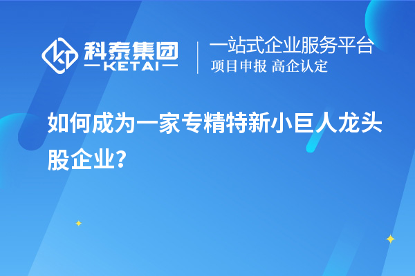 如何成為一家專精特新小巨人龍頭股企業(yè)？