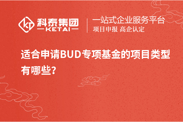 適合申請BUD專項(xiàng)基金的項(xiàng)目類型有哪些？