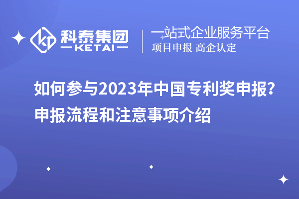 如何參與2023年中國專利獎申報(bào)？申報(bào)流程和注意事項(xiàng)介紹