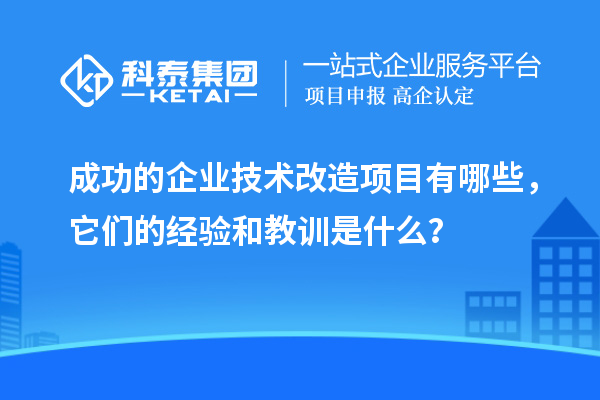 成功的企業(yè)<a href=http://www.snjxsy.cn/fuwu/jishugaizao.html target=_blank class=infotextkey>技術(shù)改造</a>項目有哪些，它們的經(jīng)驗和教訓(xùn)是什么？