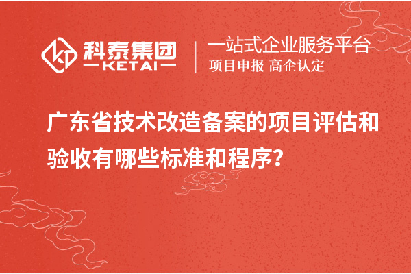 廣東省<a href=http://www.snjxsy.cn/fuwu/jishugaizao.html target=_blank class=infotextkey>技術(shù)改造</a>備案的項(xiàng)目評(píng)估和驗(yàn)收有哪些標(biāo)準(zhǔn)和程序？