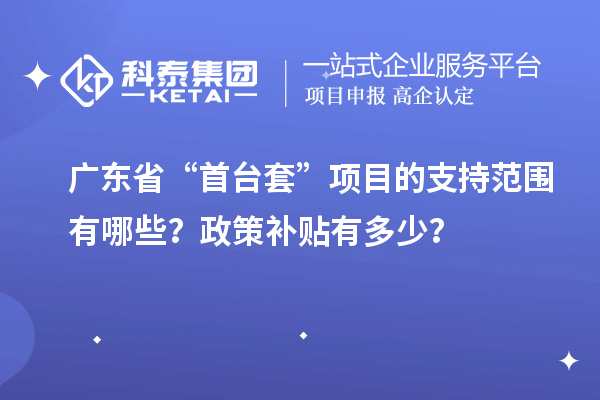 廣東省“首臺套”項目的支持范圍有哪些？政策補(bǔ)貼有多少？