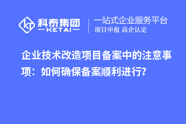 企業(yè)技術(shù)改造項目備案中的注意事項：如何確保備案順利進行？