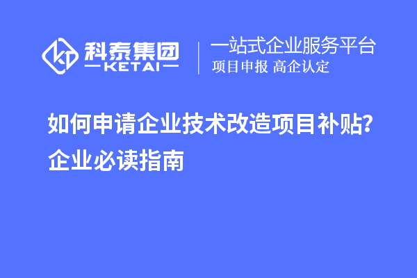 如何申請企業(yè)技術(shù)改造項目補貼？企業(yè)必讀指南