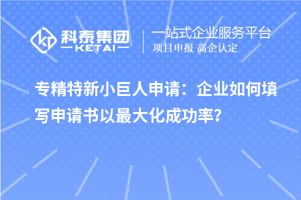 專精特新小巨人申請(qǐng)：企業(yè)如何填寫申請(qǐng)書以最大化成功率？