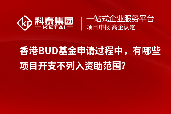 香港BUD基金申請(qǐng)過程中，有哪些項(xiàng)目開支不列入資助范圍？