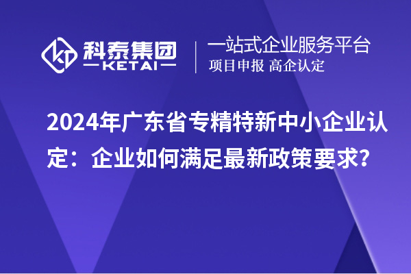 2024年廣東省<a href=http://www.snjxsy.cn/fuwu/zhuanjingtexin.html target=_blank class=infotextkey>專(zhuān)精特新中小企業(yè)</a>認(rèn)定：企業(yè)如何滿足最新政策要求？