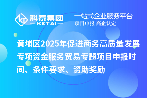 黃埔區(qū)2025年促進商務高質(zhì)量發(fā)展專項資金服務貿(mào)易專題<a href=http://www.snjxsy.cn/shenbao.html target=_blank class=infotextkey>項目申報</a>時間、條件要求、資助獎勵