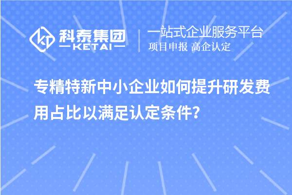 專精特新中小企業(yè)如何提升研發(fā)費用占比以滿足認(rèn)定條件？
