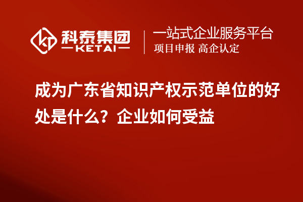 成為廣東省知識(shí)產(chǎn)權(quán)示范單位的好處是什么？企業(yè)如何受益