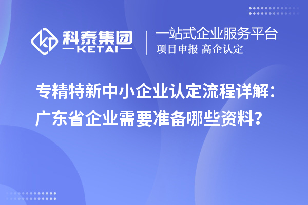 專精特新中小企業(yè)認定流程詳解：廣東省企業(yè)需要準(zhǔn)備哪些資料？