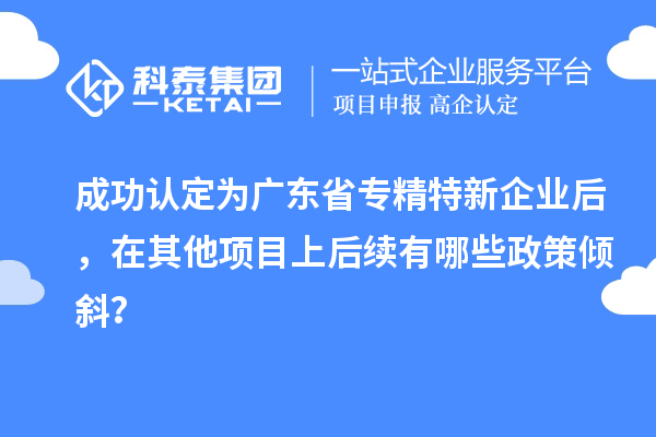 成功認(rèn)定為廣東省專精特新企業(yè)后，在其他項(xiàng)目上后續(xù)有哪些政策傾斜？