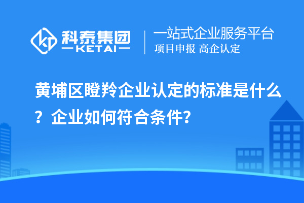黃埔區(qū)瞪羚企業(yè)認定的標(biāo)準(zhǔn)是什么？企業(yè)如何符合條件？