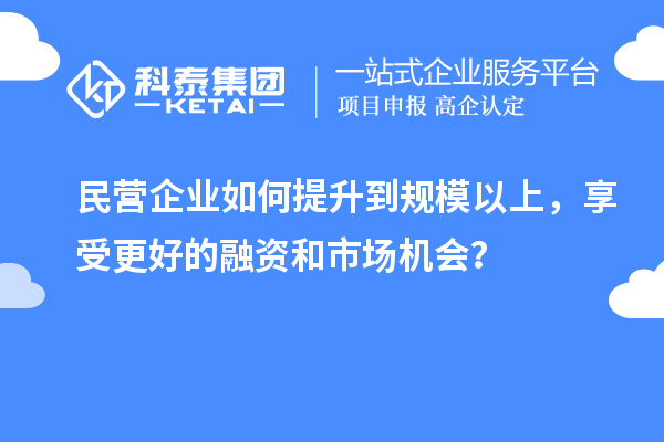 民營(yíng)企業(yè)如何提升到規(guī)模以上，享受更好的融資和市場(chǎng)機(jī)會(huì)？