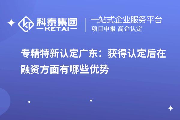 專(zhuān)精特新認(rèn)定廣東：獲得認(rèn)定后在融資方面有哪些優(yōu)勢(shì)