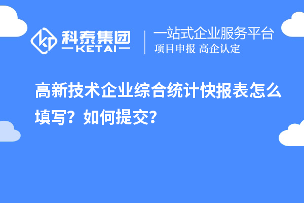 高新技術企業(yè)綜合統(tǒng)計快報表怎么填寫？如何提交？
