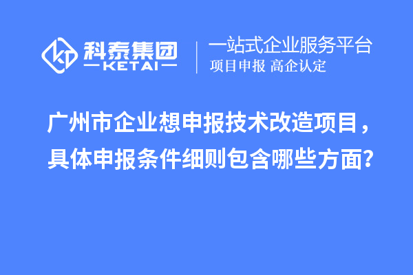 廣州市企業(yè)想申報(bào)技術(shù)改造項(xiàng)目，具體申報(bào)條件細(xì)則包含哪些方面？
