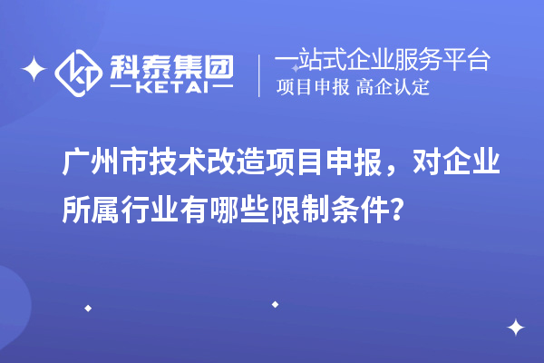 廣州市技術(shù)改造項目申報，對企業(yè)所屬行業(yè)有哪些限制條件？