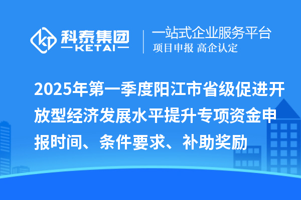 2025年第一季度陽江市省級促進開放型經(jīng)濟發(fā)展水平提升專項資金申報時間、條件要求、補助獎勵