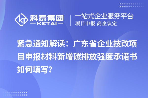 緊急通知解讀：廣東省企業(yè)技改項(xiàng)目申報(bào)材料新增碳排放強(qiáng)度承諾書(shū)如何填寫(xiě)？