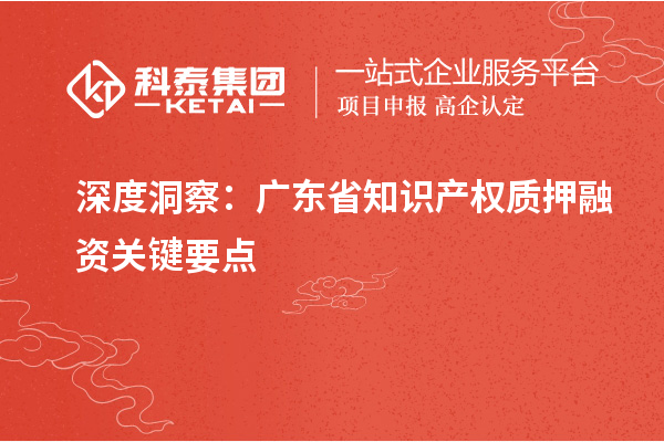 深度洞察：廣東省知識產(chǎn)權質押融資關鍵要點