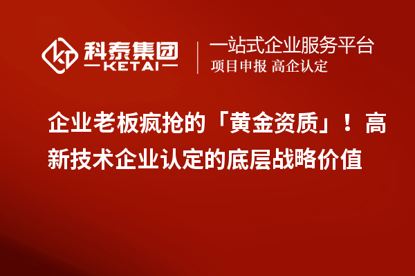 企業(yè)老板瘋搶的「黃金資質(zhì)」！高新技術(shù)企業(yè)認(rèn)定的底層戰(zhàn)略價(jià)值