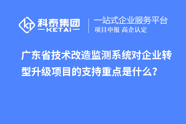 廣東省技術(shù)改造監(jiān)測(cè)系統(tǒng)對(duì)企業(yè)轉(zhuǎn)型升級(jí)項(xiàng)目的支持重點(diǎn)是什么？