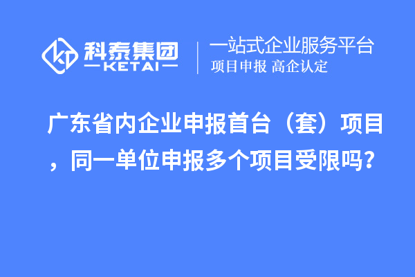 廣東省內(nèi)企業(yè)申報首臺（套）項目，同一單位申報多個項目受限嗎？