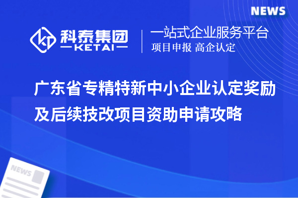 廣東省專精特新中小企業(yè)認(rèn)定獎(jiǎng)勵(lì)及后續(xù)技改項(xiàng)目資助申請攻略