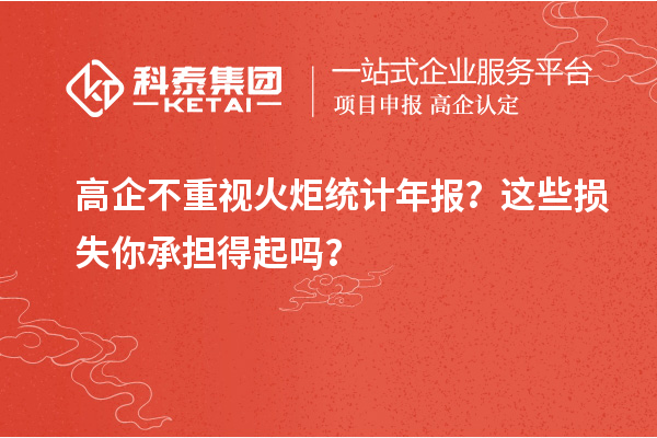 高企不重視火炬統(tǒng)計年報？這些損失你承擔(dān)得起嗎？