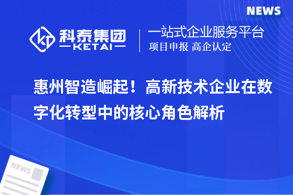 惠州智造崛起！高新技術(shù)企業(yè)在數(shù)字化轉(zhuǎn)型中的核心角色解析