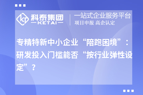 專精特新中小企業(yè)“陪跑困境”：研發(fā)投入門檻能否“按行業(yè)彈性設(shè)定”？