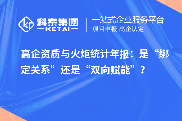 高企資質(zhì)與火炬統(tǒng)計(jì)年報(bào)：是“綁定關(guān)系”還是“雙向賦能”？