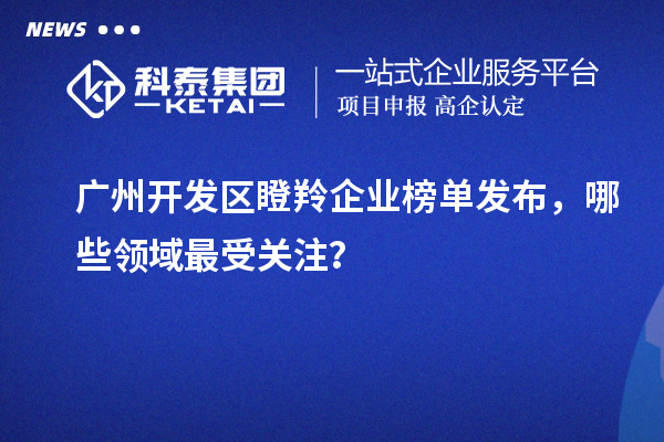 廣州開發(fā)區(qū)瞪羚企業(yè)榜單發(fā)布，哪些領(lǐng)域最受關(guān)注？