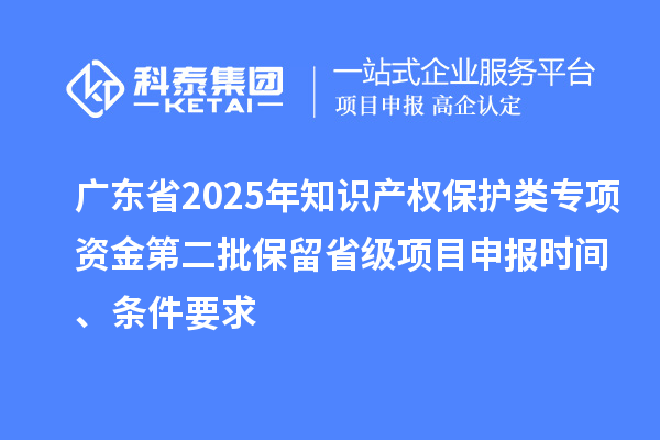 廣東省2025年知識(shí)產(chǎn)權(quán)保護(hù)類專項(xiàng)資金第二批保留省級(jí)項(xiàng)目申報(bào)時(shí)間、條件要求