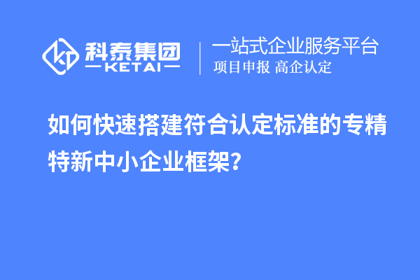 如何快速搭建符合認定標準的專精特新中小企業(yè)框架？