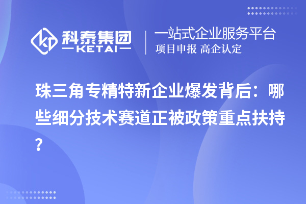 珠三角專精特新企業(yè)爆發(fā)背后：哪些細分技術(shù)賽道正被政策重點扶持？