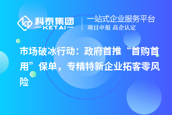 市場破冰行動：政府首推“首購首用”保單，專精特新企業(yè)拓客零風險